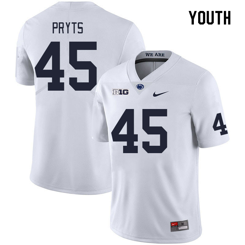Youth #45 Jackson Pryts Penn State Nittany Lions College Football Jerseys Stitched Sale-White - Click Image to Close